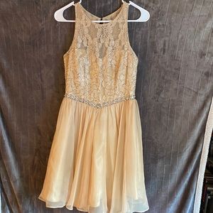 Prom Gold Knee Dress